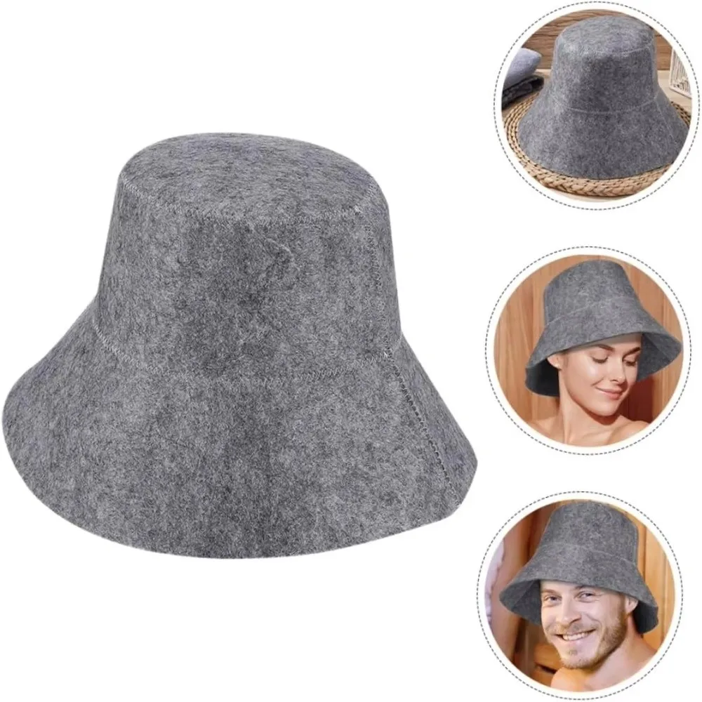 Felt Felt Sauna Cap Quickly Drying Head Protection Sauna Hat Sweat Absorbing Good Water Absorption Heat Protective Cap Bath Spa