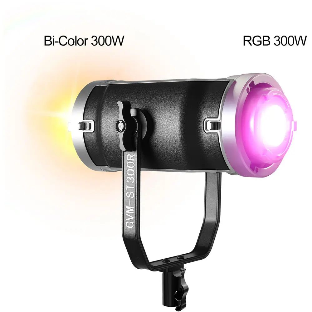 GVM LED COB Video Light Double Head 300W RGB&Bi-Color Photography lighting with Bowens Mount Studio Light Continuous Film Light