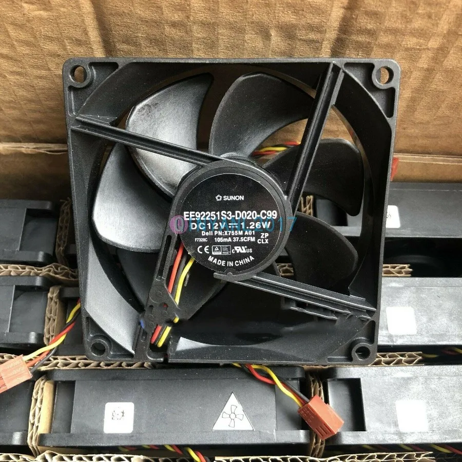 AA+for SUNON EE92251S3-D020-C99 90*90*25MM 12V 1.26W 3Pin Cooling Fan