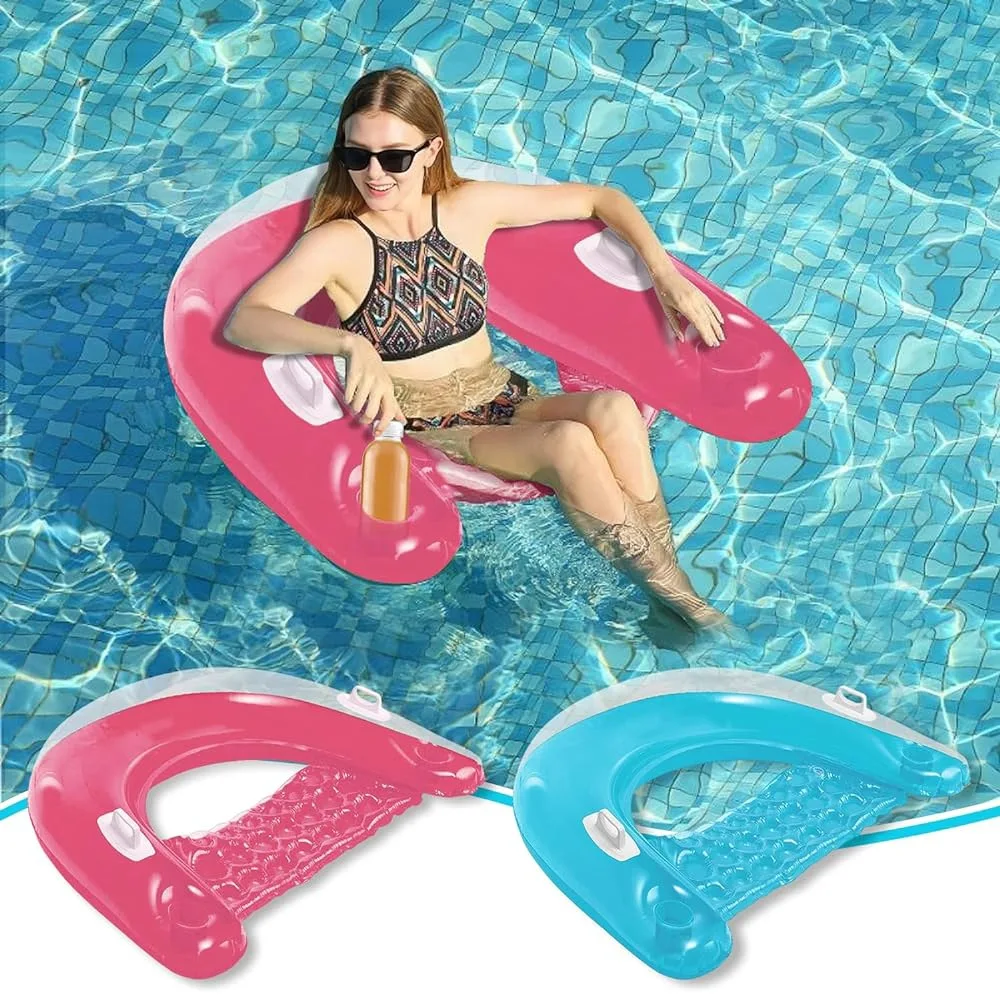 Pool Rafts Inflatable Ride-ons Play Water Fun Fold PVC Sofa Inflate Lounge Chair Floating Summer Swimming Beach Seaside 95CM