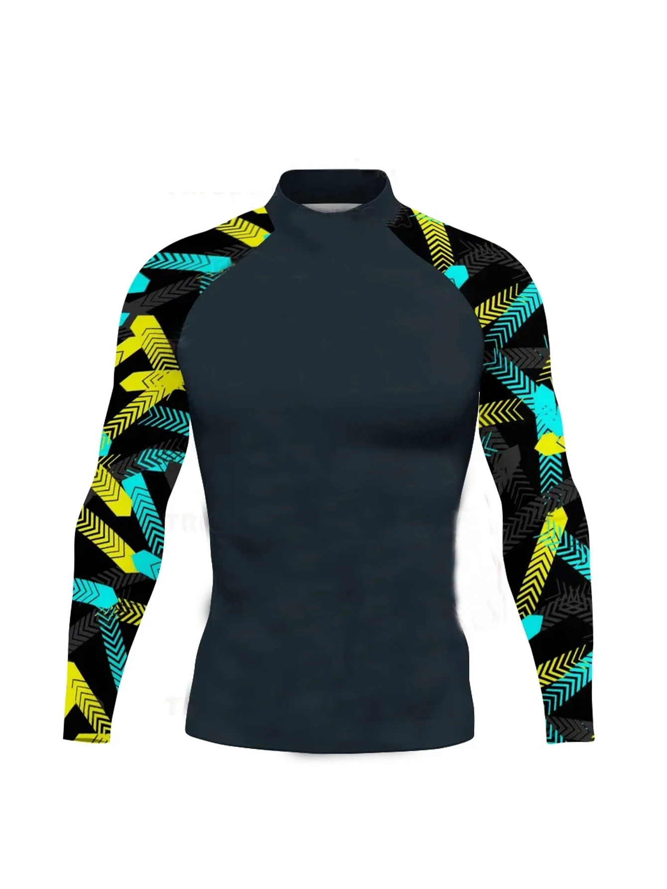 الرجال طفح الحرس تصفح بدل غطس UV حماية الجوارب Rashguard طويلة الأكمام السباحة تعويم السباحة تي شيرت تصفح الملابس #2