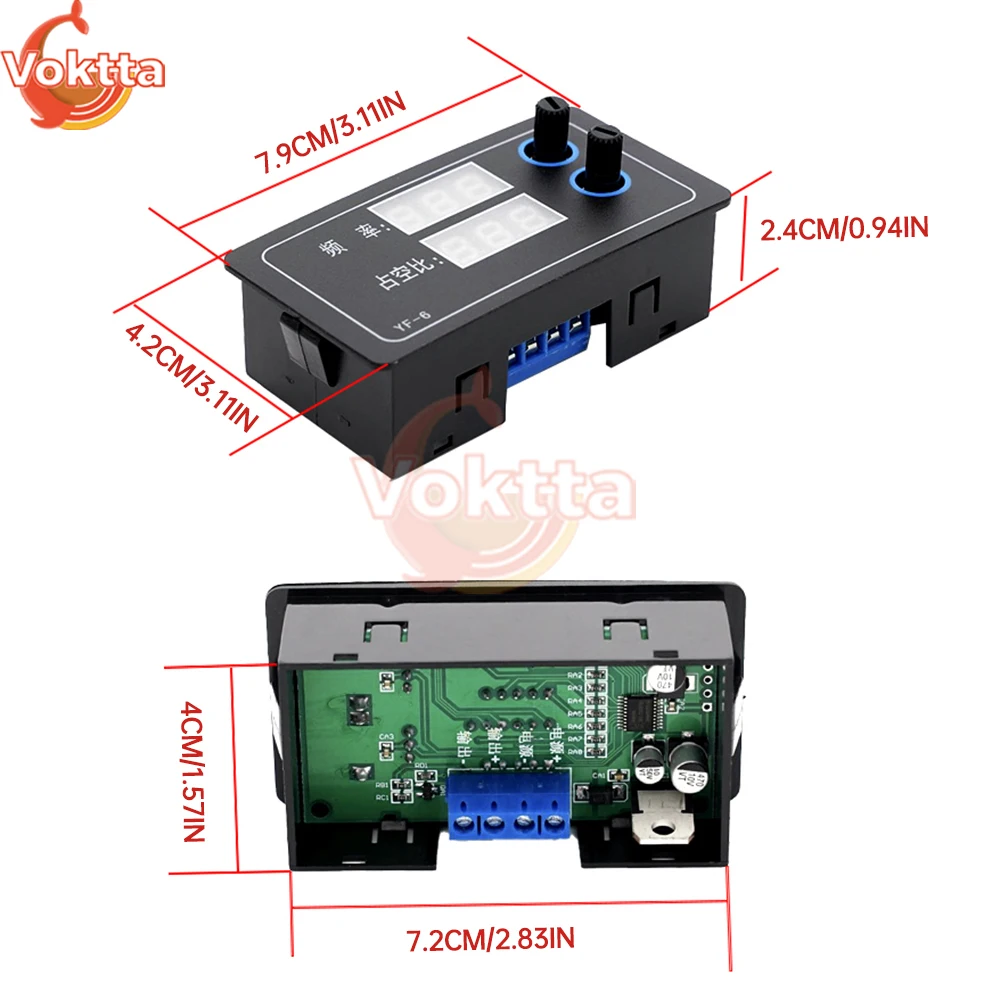 Função de Display LCD Gerador de Sinal, PWM, Onda Quadrada, Freqüência De Pulso Retangular Tester De Freqüência Ajustável, Duty Cycle, DC 7-24V