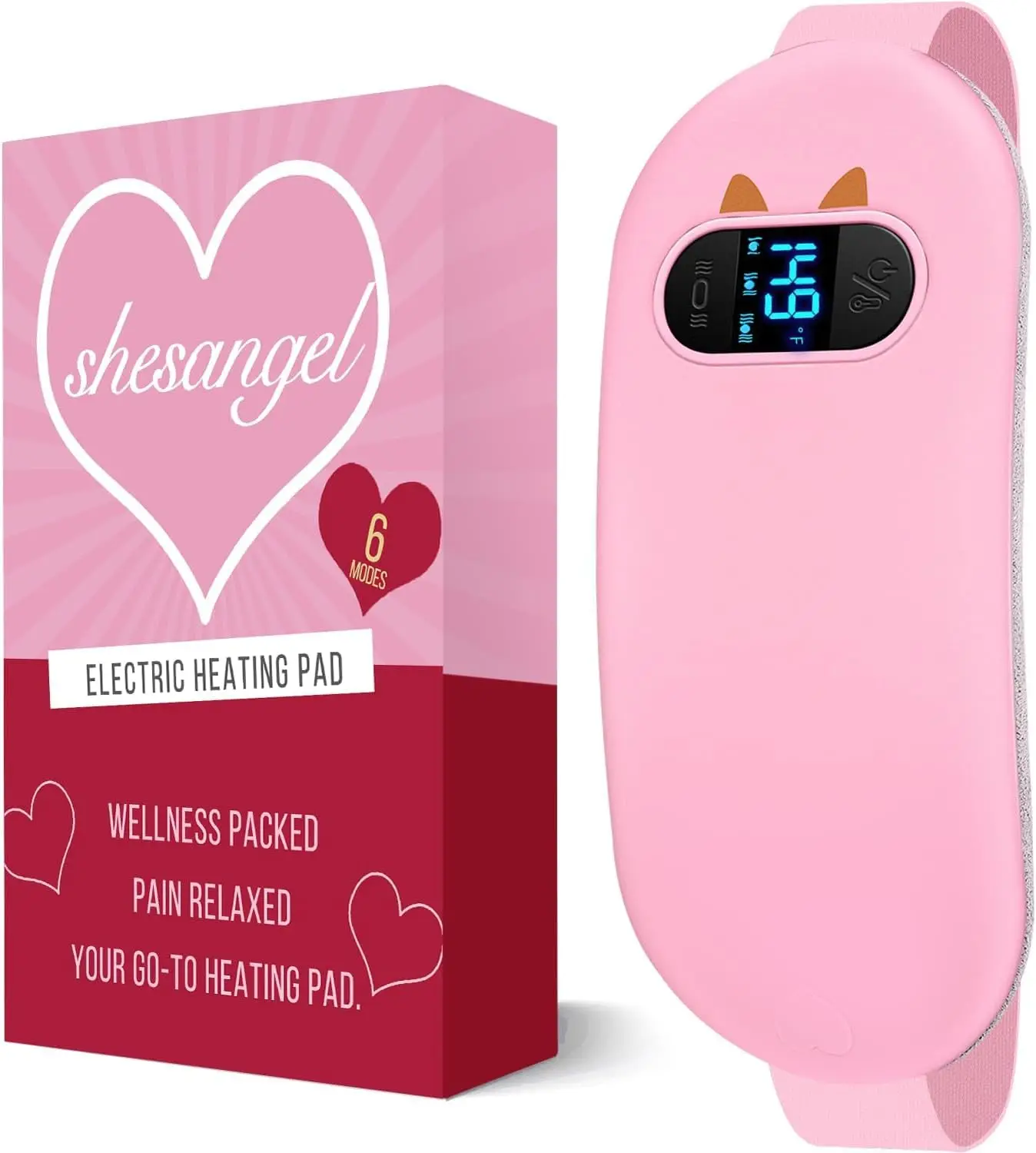 

Cordless Menstrual Heating Pad with 6 Heat Levels & Massage Modes, Fast Relief for Women