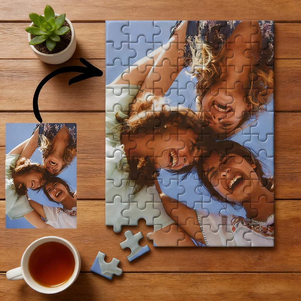 Custom Photo Puzzle,with Frame or Only puzzles,Personalized Picture Jigsaw for Family,DIY Gift Idea,Custom Memorial Puzzle