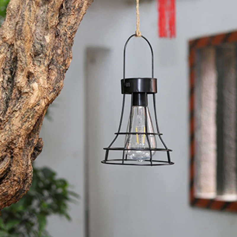กันน้ําโคมไฟพลังงานแสงอาทิตย์โคมไฟสวนกลางแจ้ง Camping แขวนหลอดไฟ LED ต้นไม้ Night Light ตกแต่งสําหรับ YARD Patio