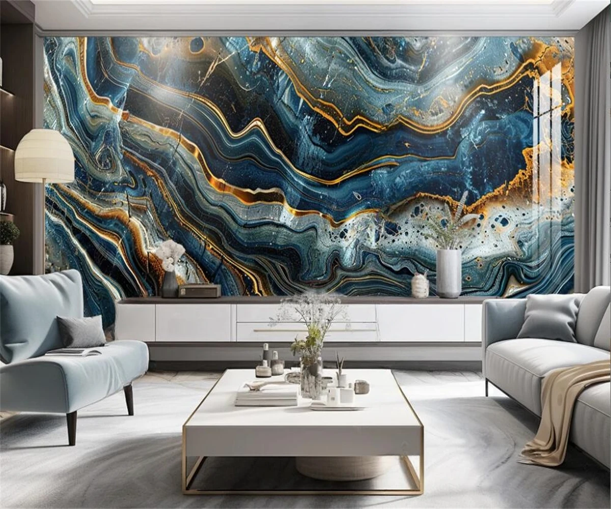 Custom size mural wallpaper Nordic marble art light luxury living room TV background wall painting collection photo 3d wallpaper