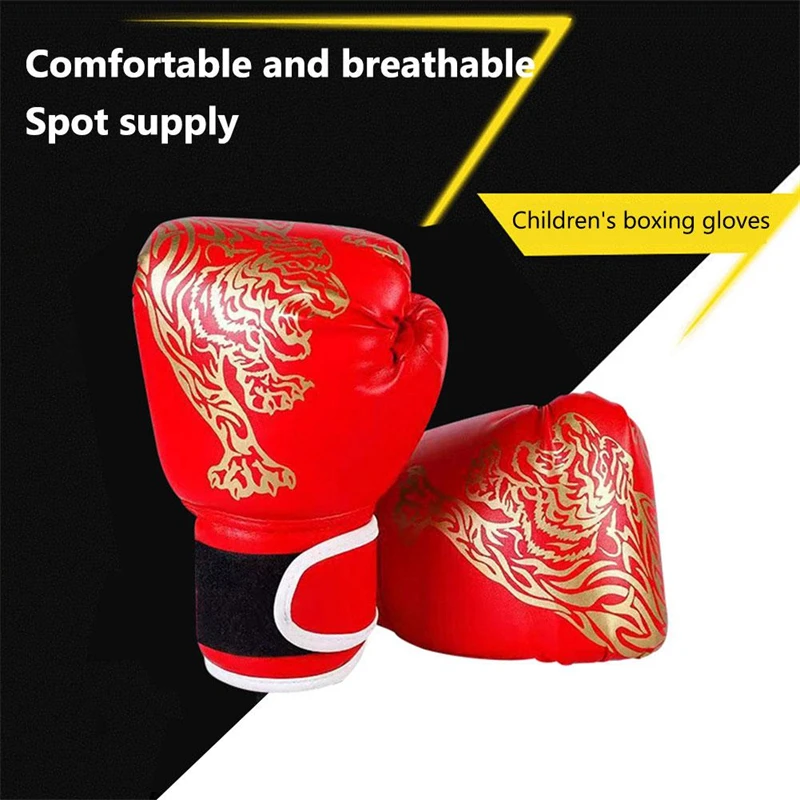 Professionelle Kinder-Boxhandschuhe, Unisex, für Sporttraining, Sandsacktraining, Halbfinger-Design, geeignet für MMA, Muay Thai, Taekwondo und Sanda. – Detail 1
