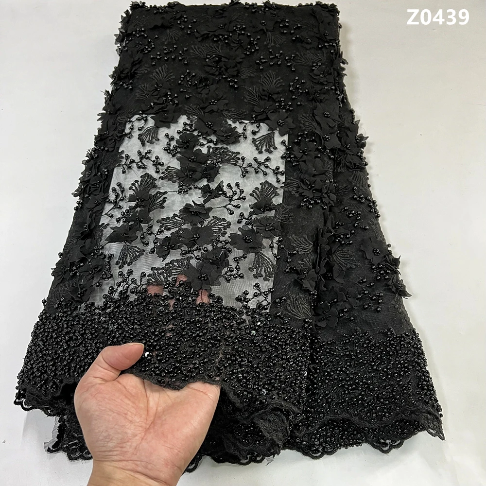 African Nigerian Jacquard Tulle Fabric, Embroidered Damask French Lace for Tailor, Wedding Party, High Quality, 5 Yards, H0439