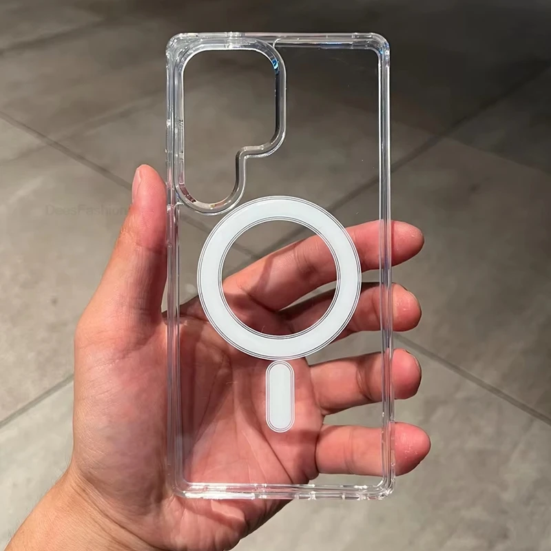 Transparent Acrylic Magnetic Case For Samsung S26 S25 Ultra S24 S22 S23 FE A26 A16 A15 A55 A35 A57 A37 A17 A07 A56 Clear Cover