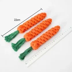 Toys Cartoon Carrot Shape Cotton Rope Bite-proof Pet Teeth Grinding Cleaning Toys Pet Outdoor Training Supplies Dog Chew