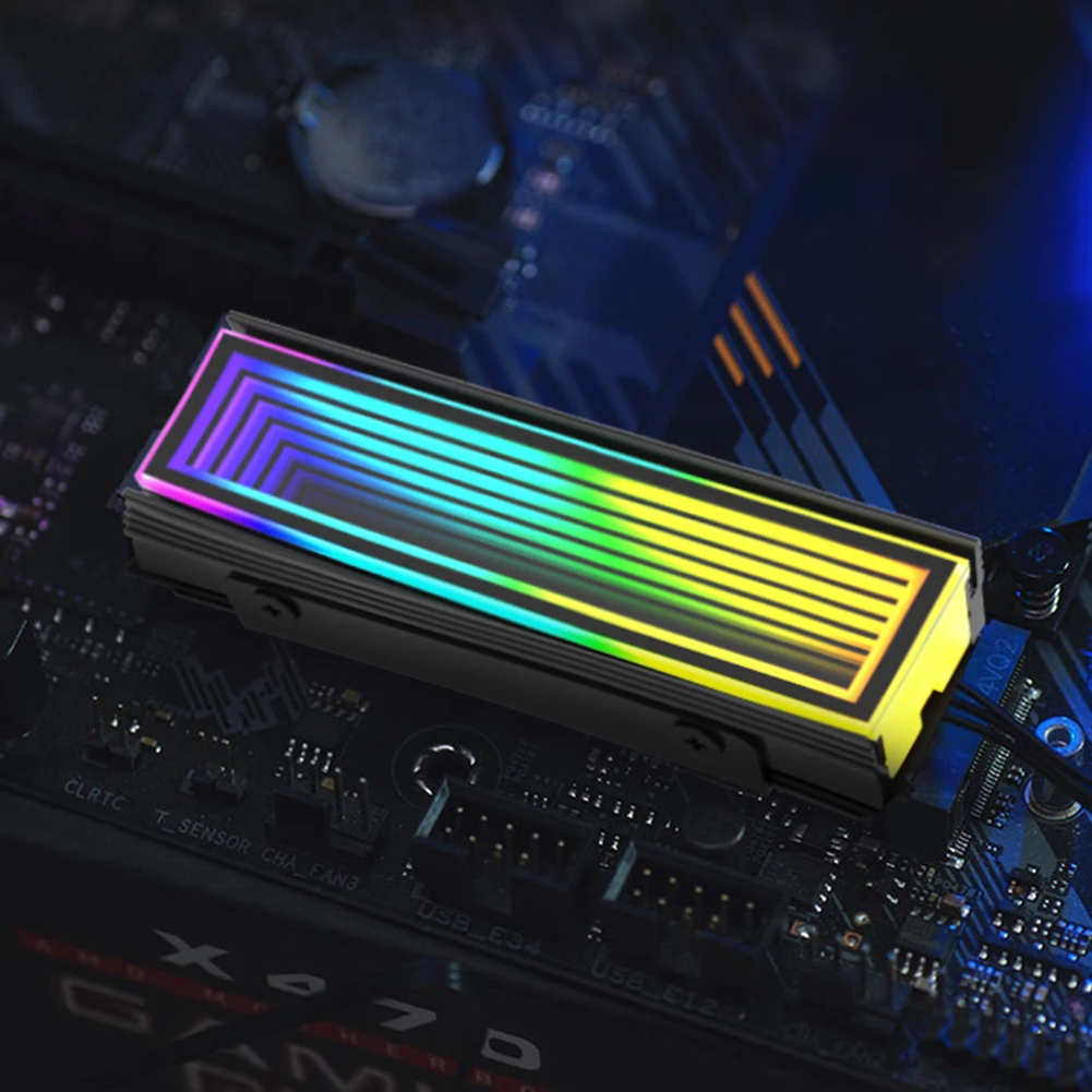 

Твердотельный охладитель жесткого диска M.2 Nvme, 5 В, 3-контактный тепловой охладитель ARGB, AURA Sync, термостойкость из алюминиевого сплава для M.2 2280