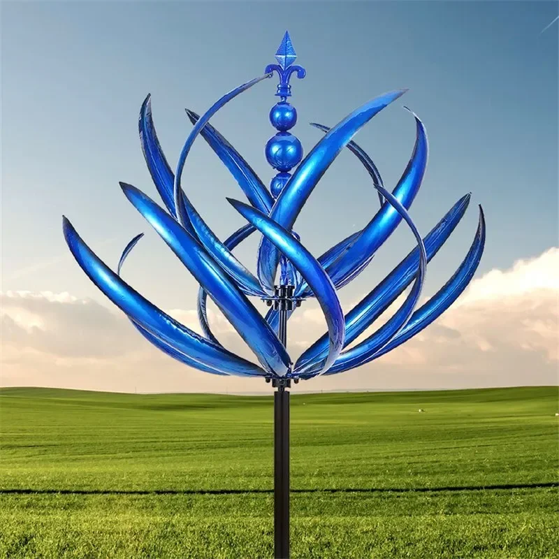 

New Windmill Harlow Wind Spinner Rotator Iron Art Windmill Garden Windmill Rotating Floor Insert Decoration Wind Spinners