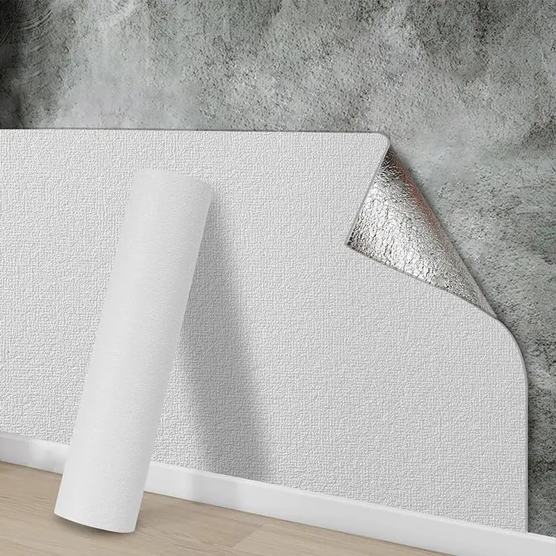 3D Linen Thickened Wallpaper Self-Adhesive PVC Waterproof Wall Sticker Home Decor Living Room Bedroom Bathroom Decoration