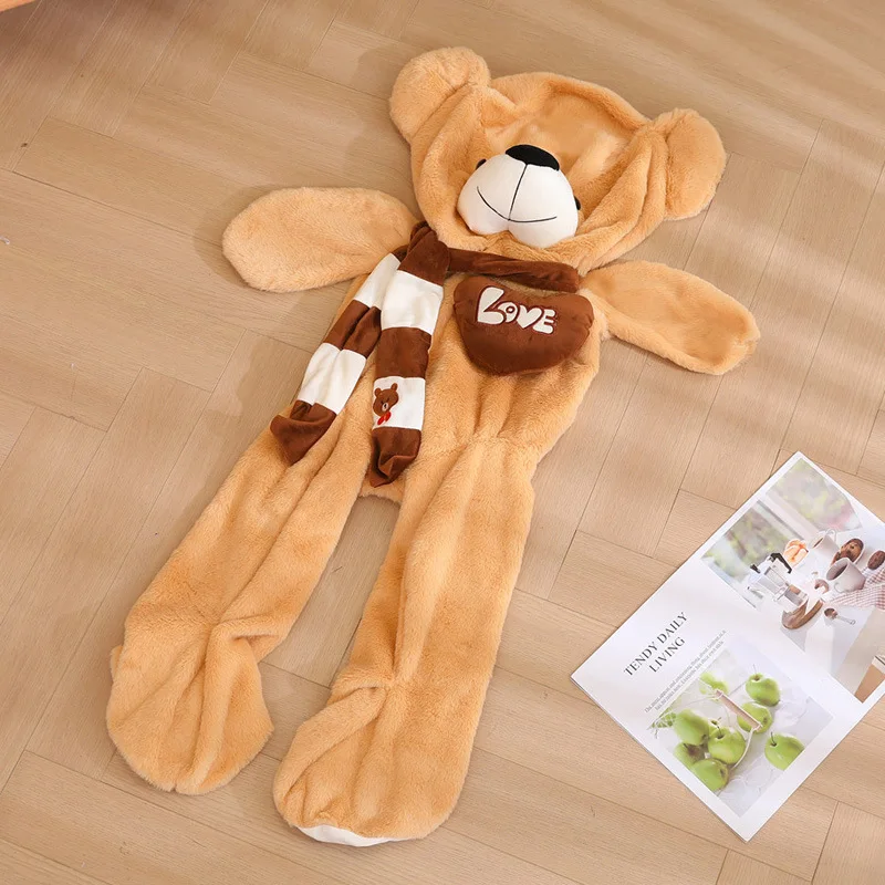 80-180cm Giant Size Skin Plush Toy Soft Animal Love You Scarf Bear Doll Empty Cushion Pillow Gifts 4 Color