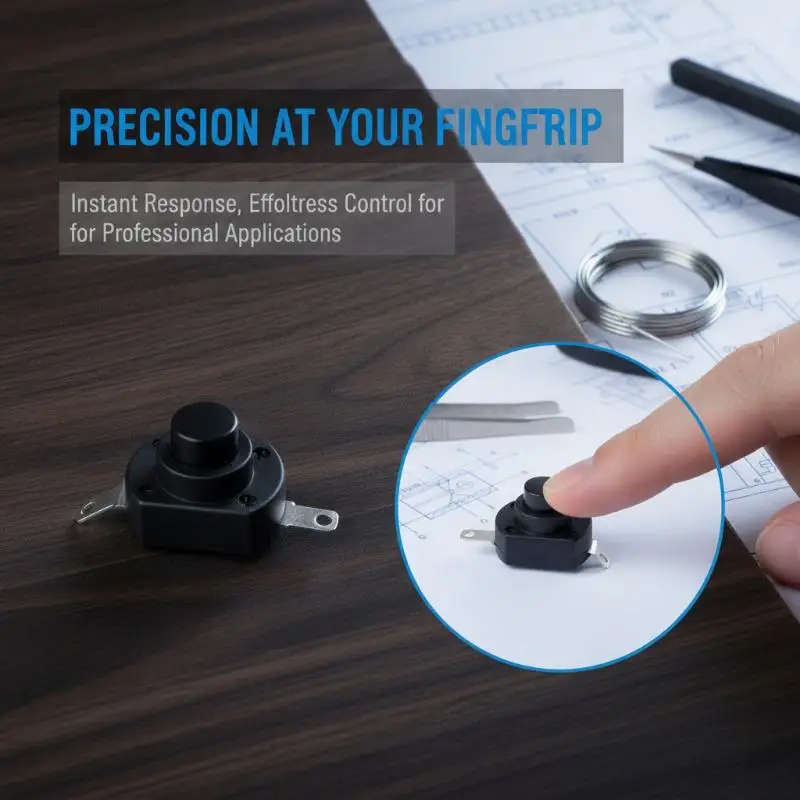 KAN-9 Holding Self Locking Micro Power Button Switches 5pcs Flat & Bent Feet for IoT Device DIY Assembly