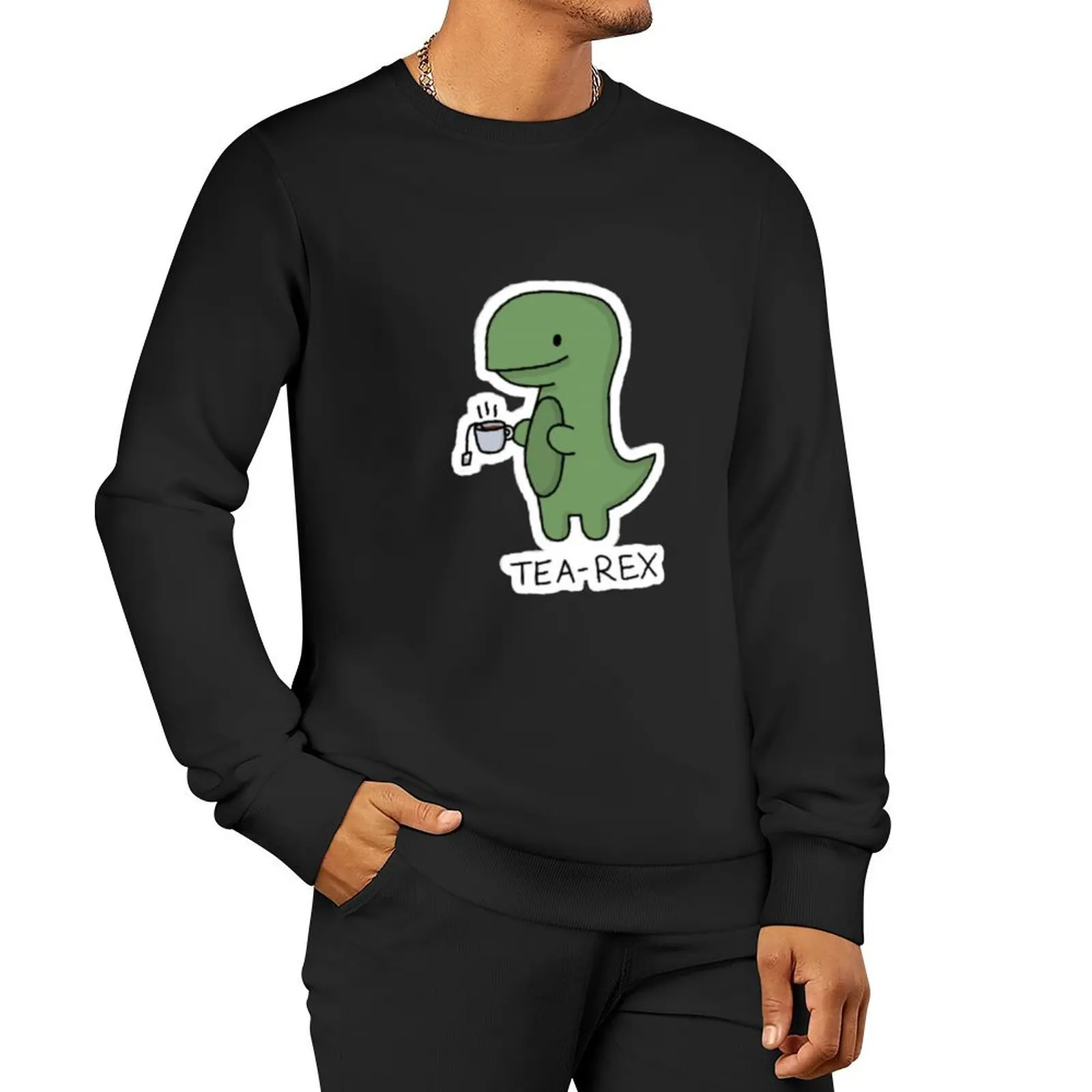 Tea-Rex green Pullover Hoodie men's clothes japanese style anime sweatshirt