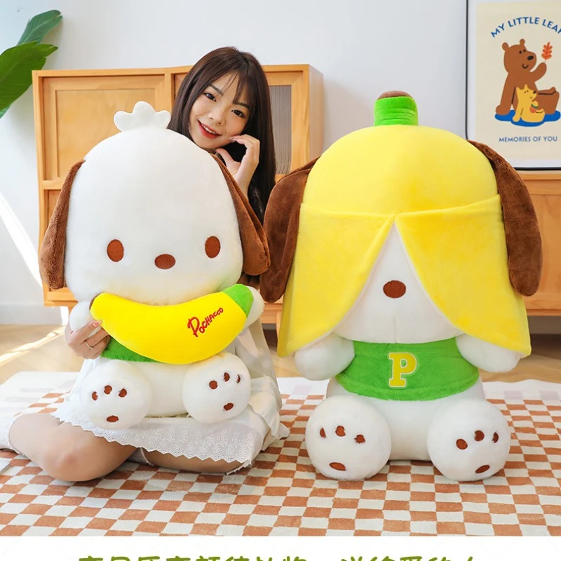 

35-60 см Sanrio Kawaii Pochacco Series-банан большая плюшевая кукла-подушка детская игрушка аниме мягкая девушка подарок на день рождения диван декоративный