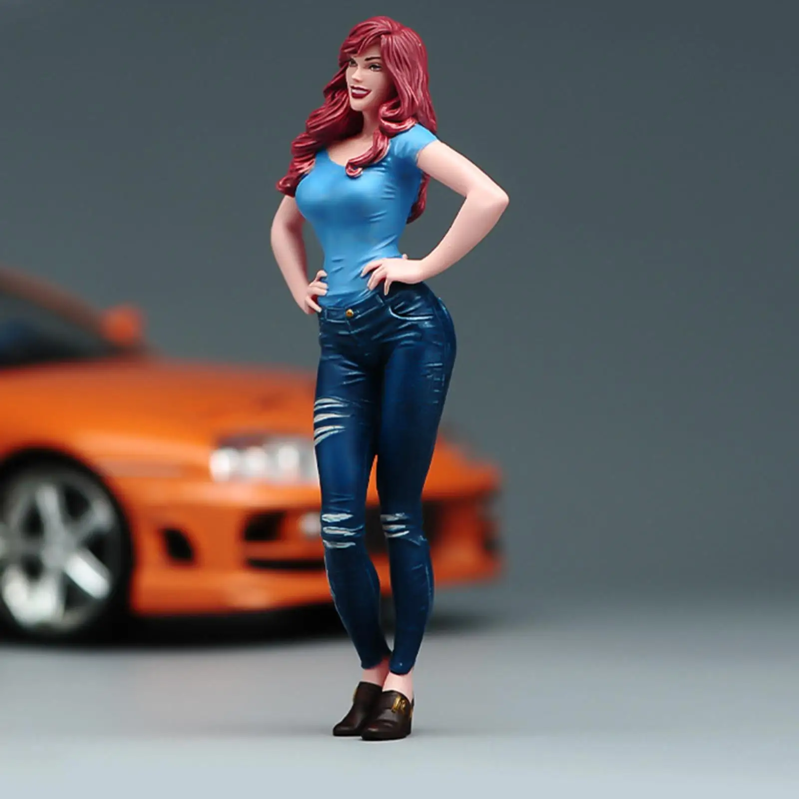 

Масштабная фигурка женщины: стильный декоративный элемент для хобби, центральное украшение стола, аксессуар для диорамы, модель женского персонажа для микросцен, подарок