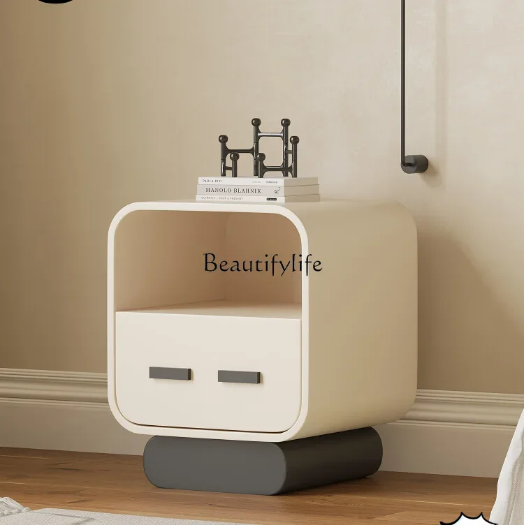 

FG10Italian Minimalist High-End Home Bedroom Storage Bedside Table Modern Minimalist