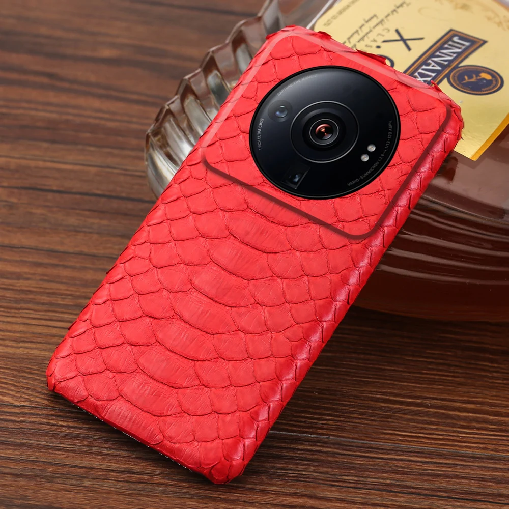 Genuine Python Leather Case for Xiaomi Mi 12S Ultra 12T 13 11 12 Lite 11T Poco X3 X4 Pro F3 F4 GT Cover For Redmi Note 10 11 Pro