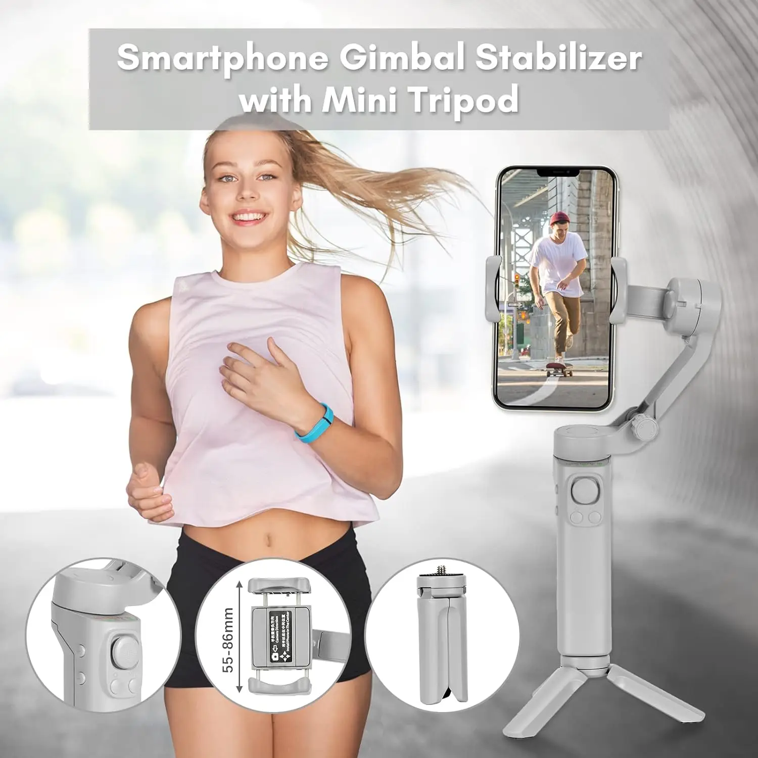 Portable handheld Gimbal stabilizer for Smartphone, Gimbal for Android iPhone ,stabilizzatore for Video with Face Tracking