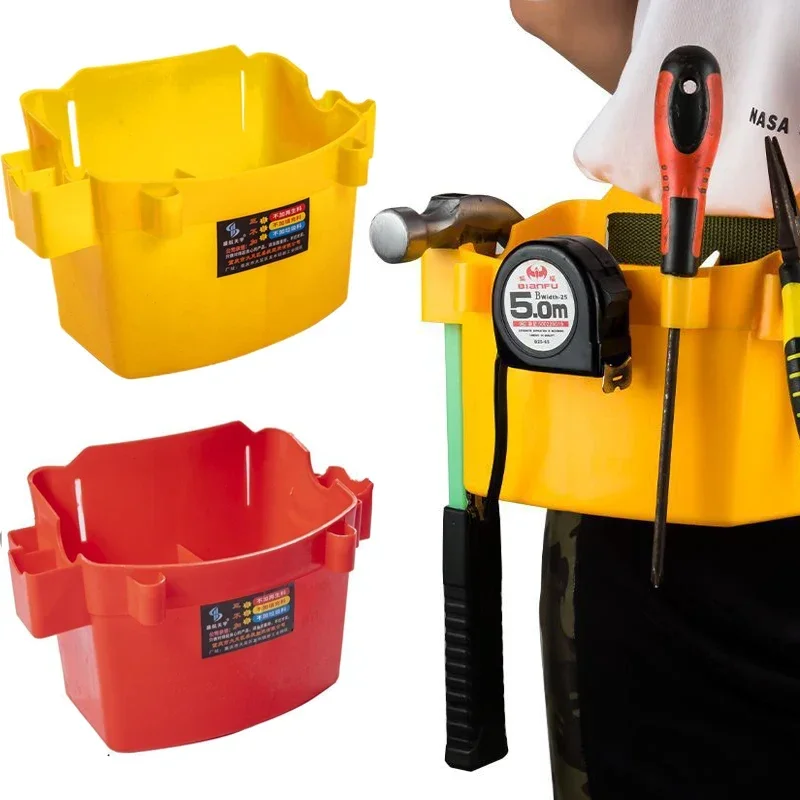 For Screw Hammer Pliers Hardware Parts Woodworking Waist Double Grid Tool Boxes Multifunctional Waist Box Plastic Storage Box
