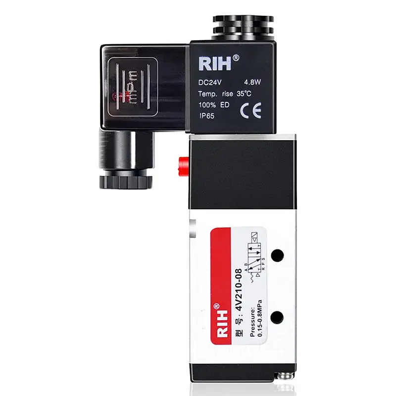 

Электромагнитный клапан 1/4 дюйма, 2-позиционный, 5-ходовой, 4V210-08 для 12В/24В/110В/220В
