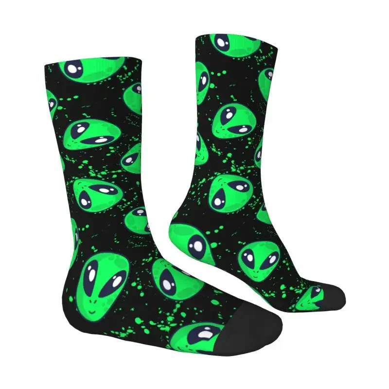 Fashion Cute Aliens Head Socks Men Women Warm 3D Printing Cartoon Football Sports Socks