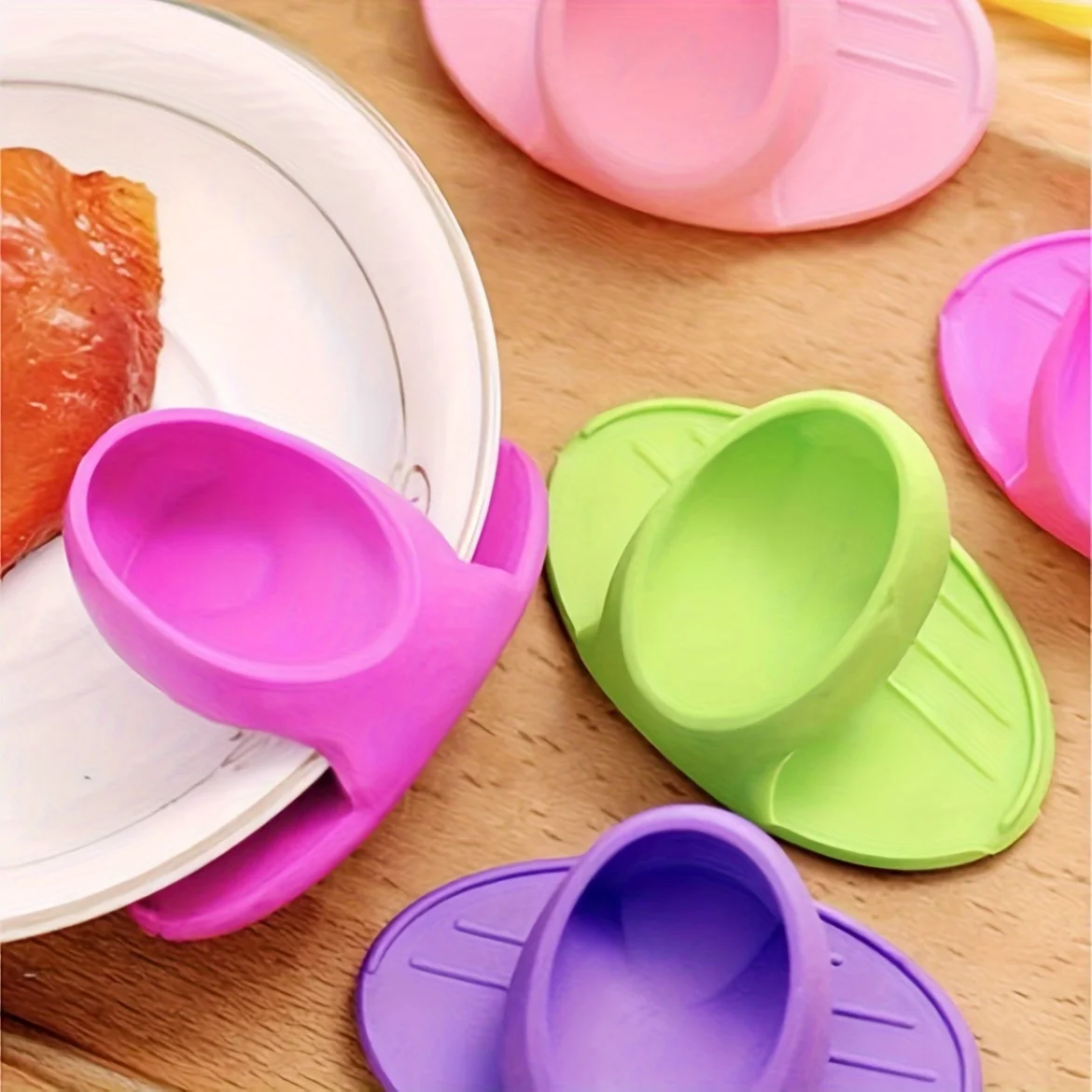 10/2PCS Silicone Insulated Finger Covers Oven Microwave Insulated Gloves High Temperature Resistant Thickened Insulated Mat Gift