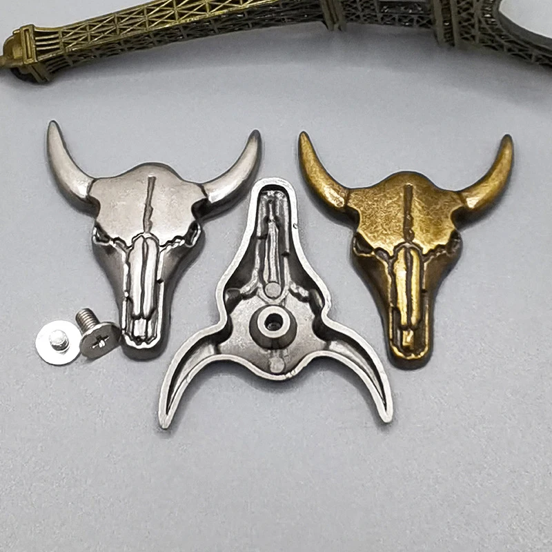 5 Set Retro Western Cowboy Bull Buffalo Skull Head Screw Back Conchos Belt Leathercraft Saddle Luggage Bag Decorace Accessories