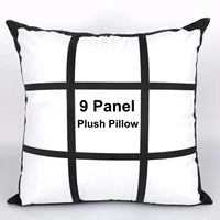 10 Uds. Funda de almohada con Panel en blanco de sublimación, funda de cojín de poliéster DIY, funda de almohada con estampado de transferencia de calor para fotos 9 para sofá