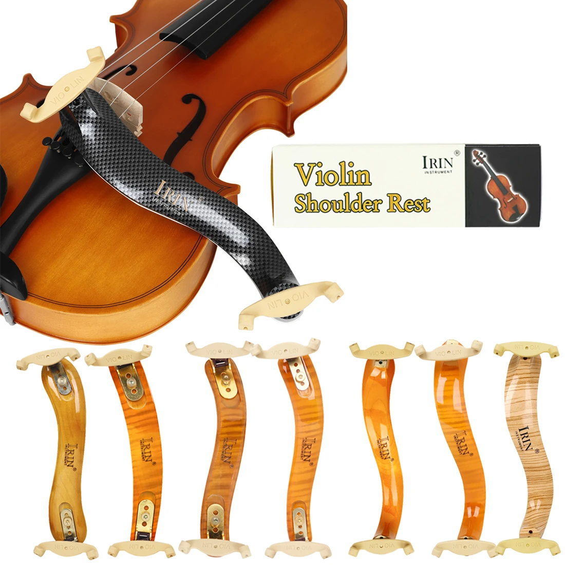 IRIN Violin Shoulder Rest 4/4 Professional Maple/ABS Adjustable Violin Shoulder Rest Support Shaft High Quality Violin Parts