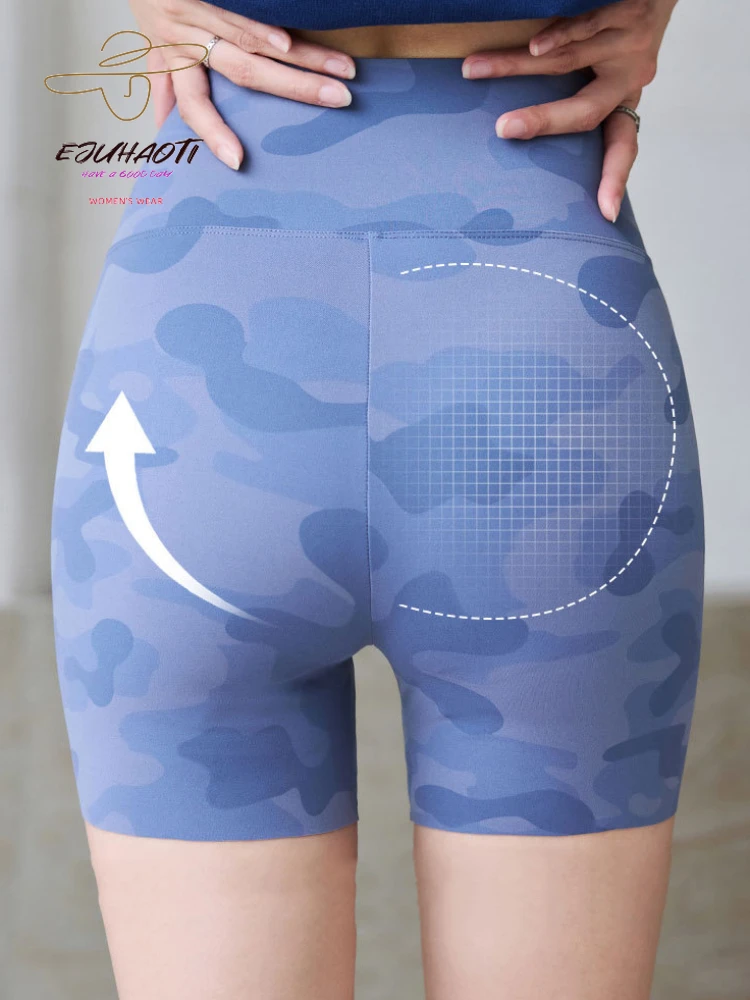 Camouflage Mini Shark Cycling Short leggings Summer New Outdoor Women Sports Safety Shorts High Waist Slimming Biker pants 2024