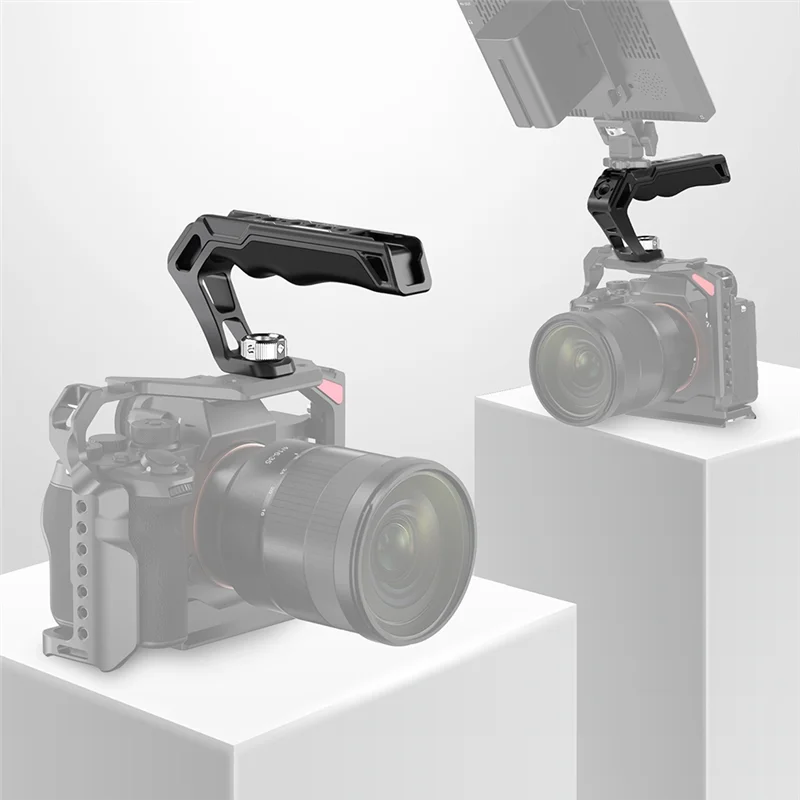 3cgro-カメラトップハンドルレールコンフォートシリコングリップクイックリリースクランプハンドグリップ付きデジタル一眼レフカメラケージビデオリグ用