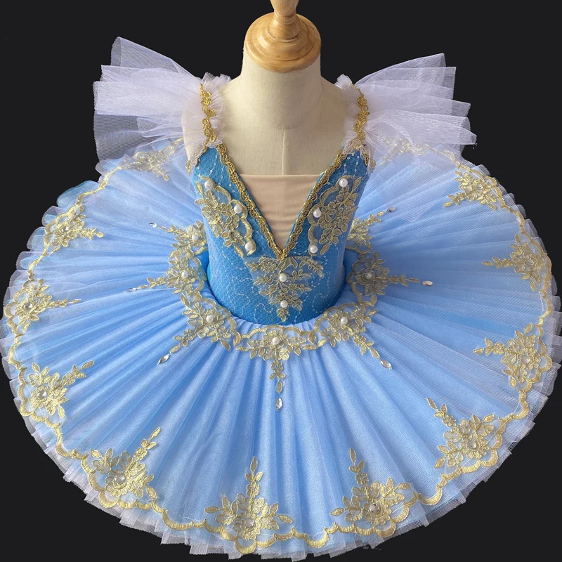 Professional Ballet Tutu Girls Blue PinkPlatter Pancake Tutu Ballerina Party DressAdult Women Child Kids Ballet DanceCostume