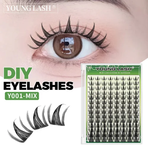 Pestañas en racimo DIY, Kit de extensiones de pestañas suaves mezcladas de 8-18mm, aspecto Natural, volumen de etiqueta privada, pestañas individuales, logotipo personalizado