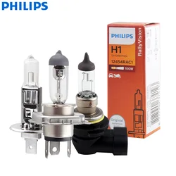 Philips rallyvision h1 h3 h4 hb2 hb4 fora da estrada brilhante bulbo 9003 9005 9006 alto watt carro halogênio farol luz de nevoeiro, 1x