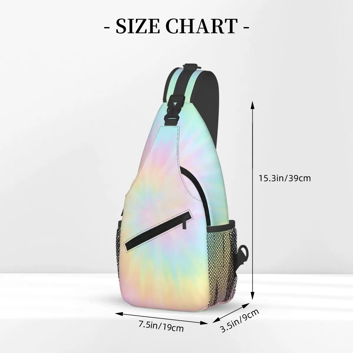 Tie Dye Pastel Wallpaper Bolso de pecho Hombres Sling Crossbody Mochila Bolsa de pecho Viaje Senderismo Mochila Bolso de hombro