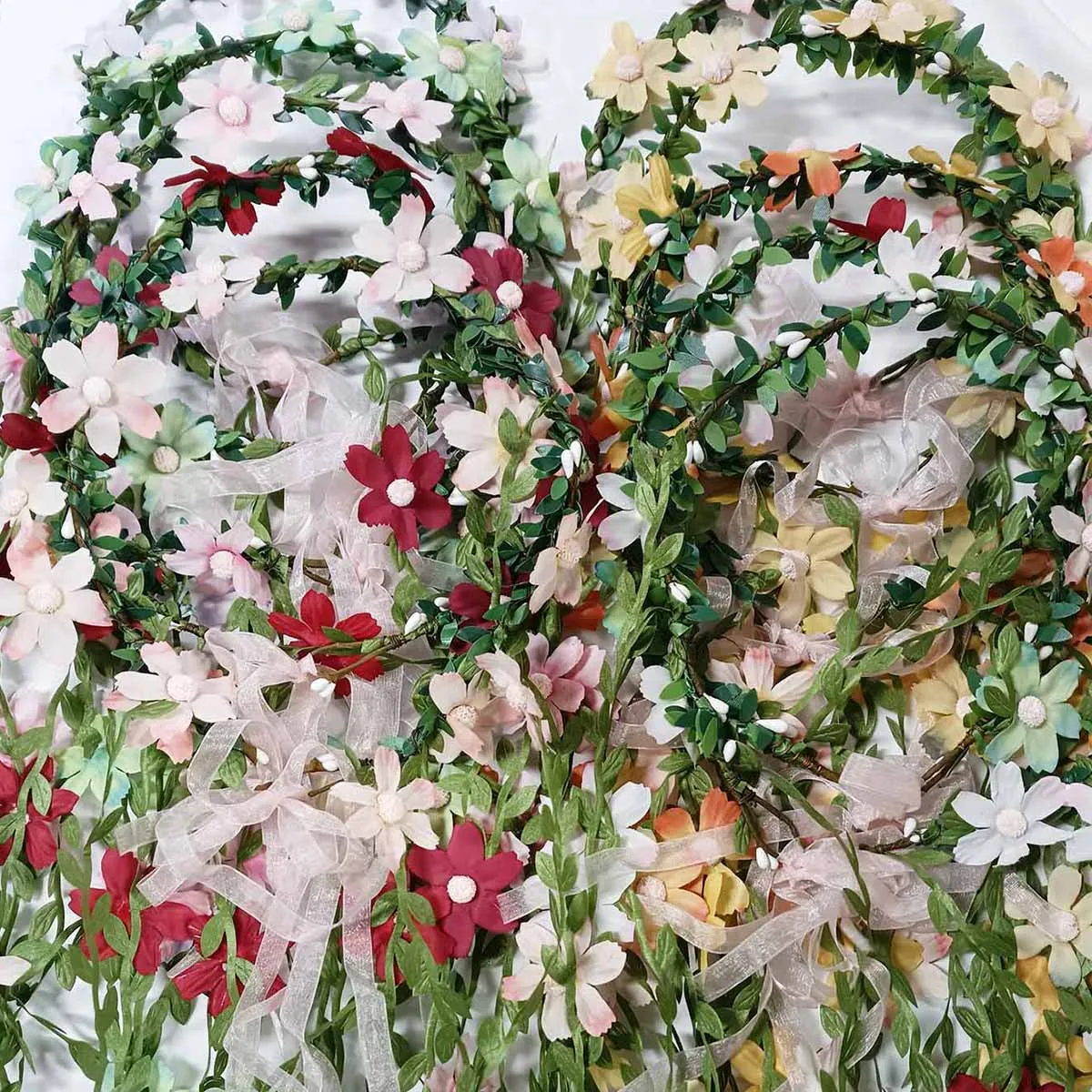 Богемная повязка на голову с короной из ротанга и цветком для невесты, свадебные аксессуары для волос, цветочный венок для девочек, повязка на голову, прически, головной убор