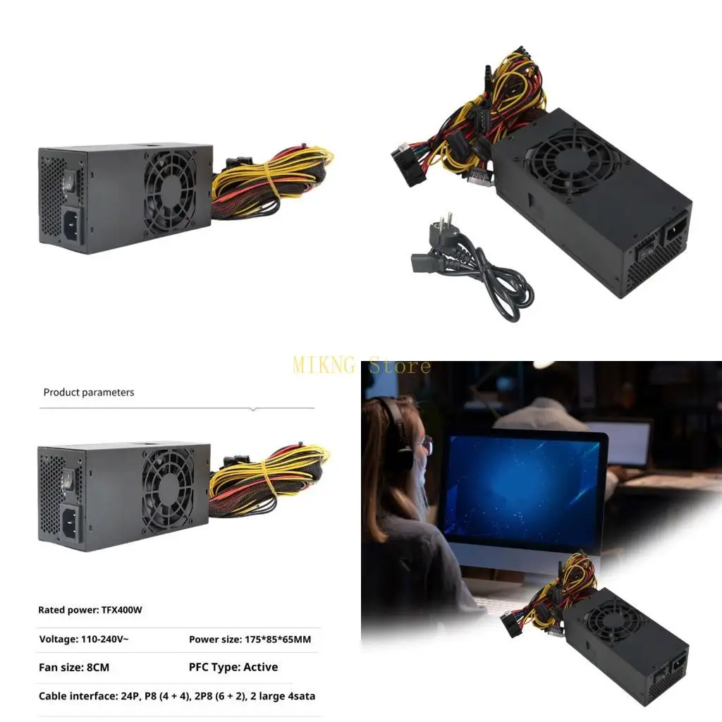 

TFX 400W Power Supply 400W Power Supply Unit 110-240V with 8cm Exhaust Fan For Small PC Case Desktop Accessories best sale
