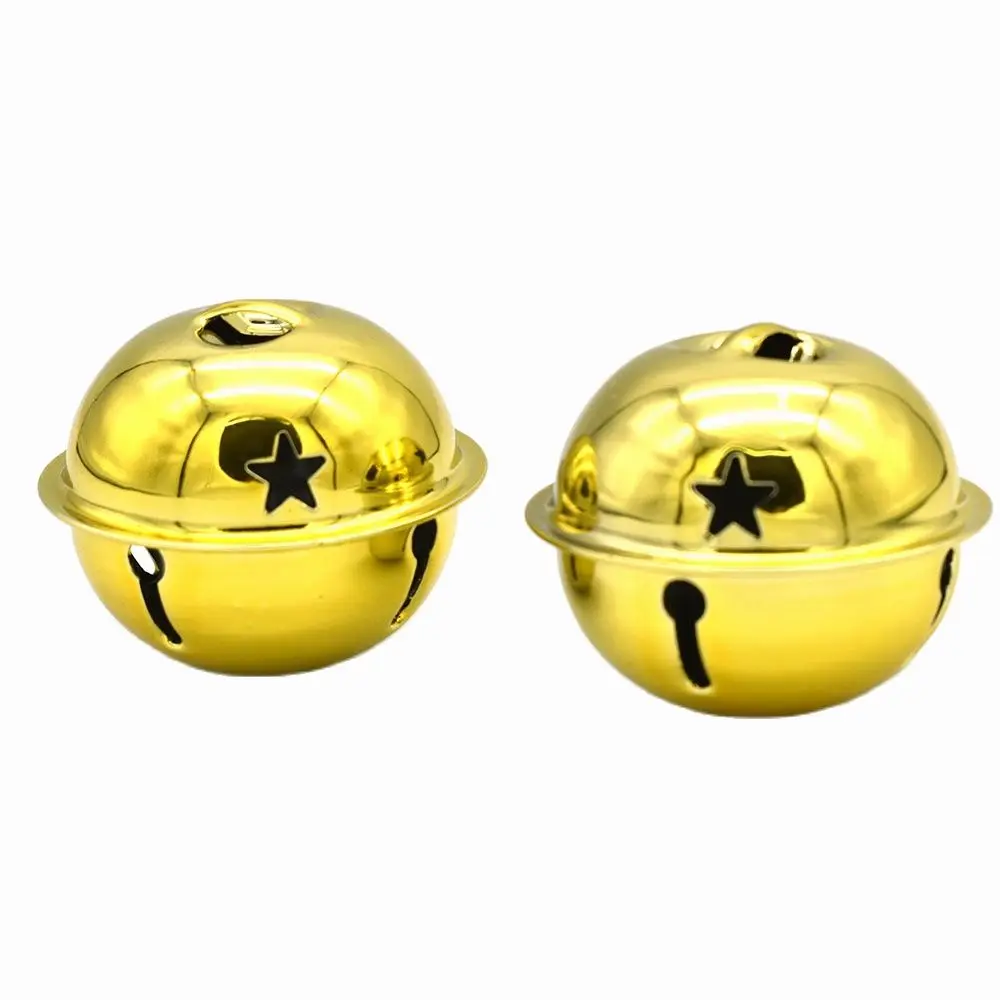 

Gold Jingle Bells Big Jingle Bells Pet Bells with Star 40mm 40mm Bells Charm for Cat Collar Home Decorative Bell Christmas