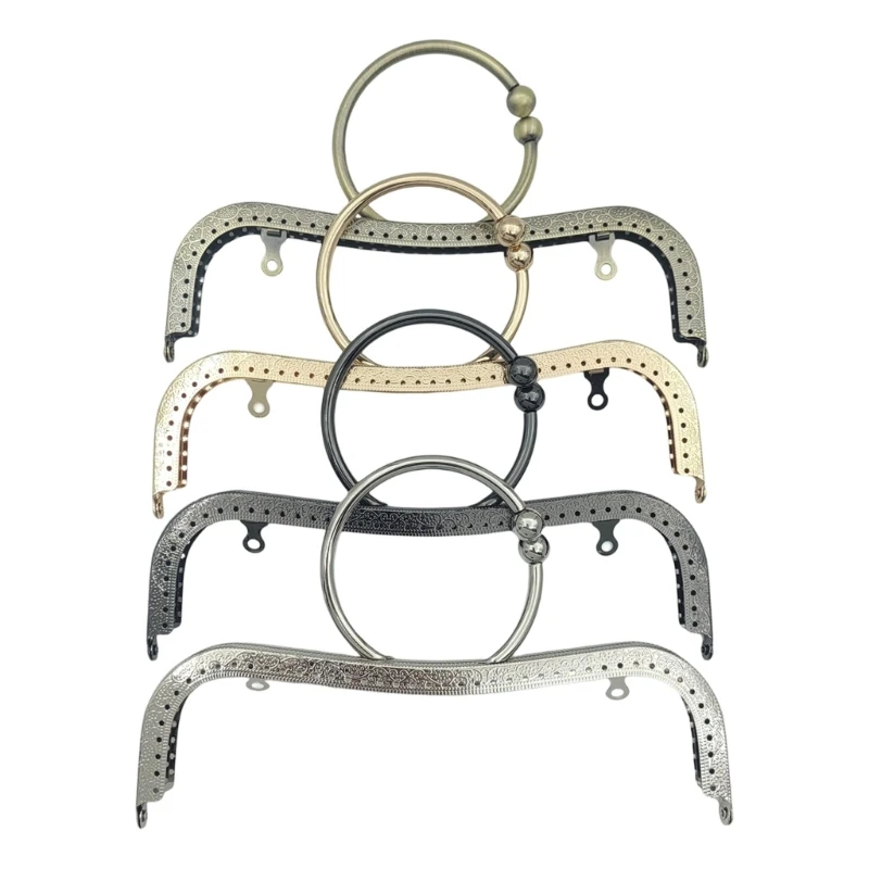 5Pcs 22 Purse Frame Hardware with Round Handle for DIY Purse Repair 6XDA