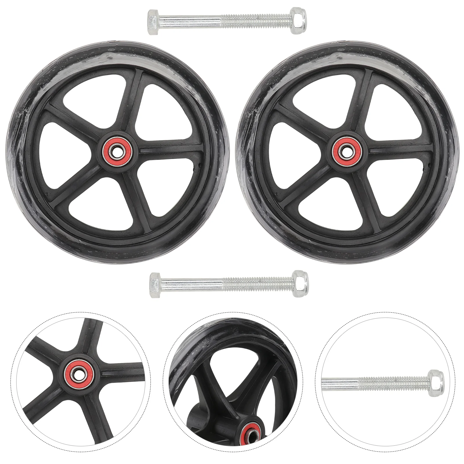 2 Pcs Wheelchair Front Elder Accessories Solid for Replacement Wheelchairs Wheels Alloy Manual