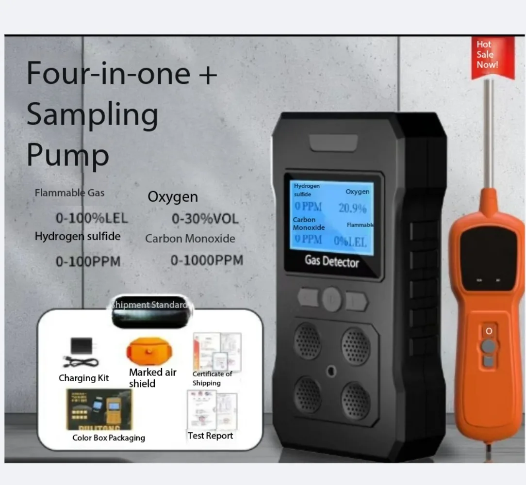 Portable diffusion type，O2、H2S、CO、LEL，sulfide Hydrogen chloride，for Laboratory Gas Detection