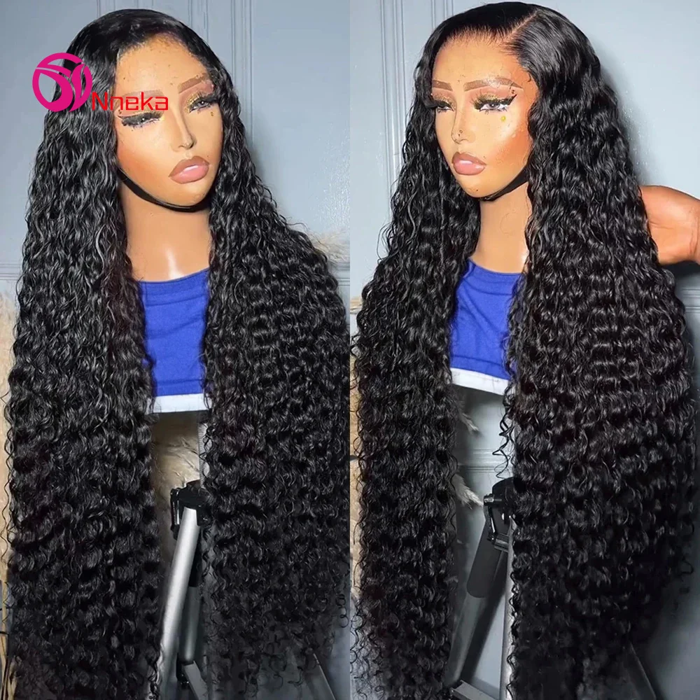 30 38 Inch Brazilian Human Hair Curly Wigs 13x6 HD Water Wave Wigs Lace Frontal Human Hair Wig 13x4 Transparent Lace Front Wig