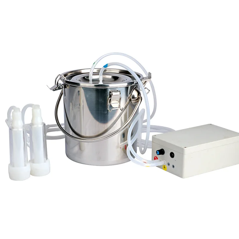 5L Electric Milking Machine Stainless Steel Milker For Farm Cows Goats Vacuum Pump Bucket 220/110V Pasture Cow Sheep Milker