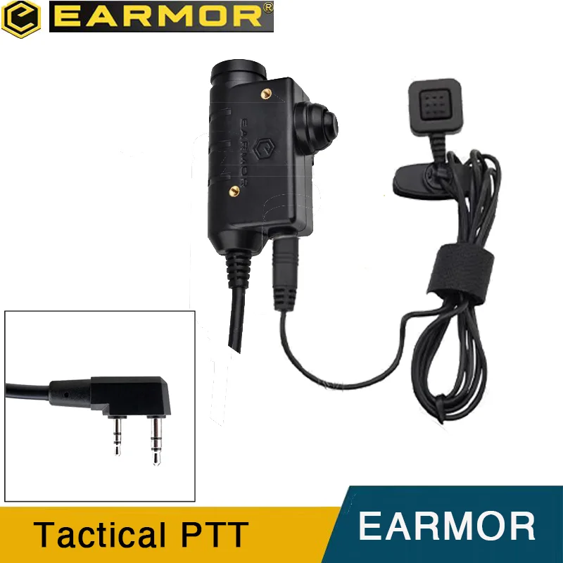 earmor-m52-ptタクティカルヘッドセットエアソフトアダプターミッドランド拡張フィンガーラインボタンの組み合わせ