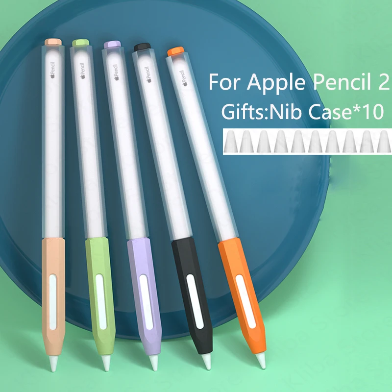 Stylus Bao Da Silicone Bút Dành Cho Apple Bút Chì 2 Màu Stylus Ốp Lưng Bảo Vệ Chống Trơn Trượt Chống Rơi nắp Bút