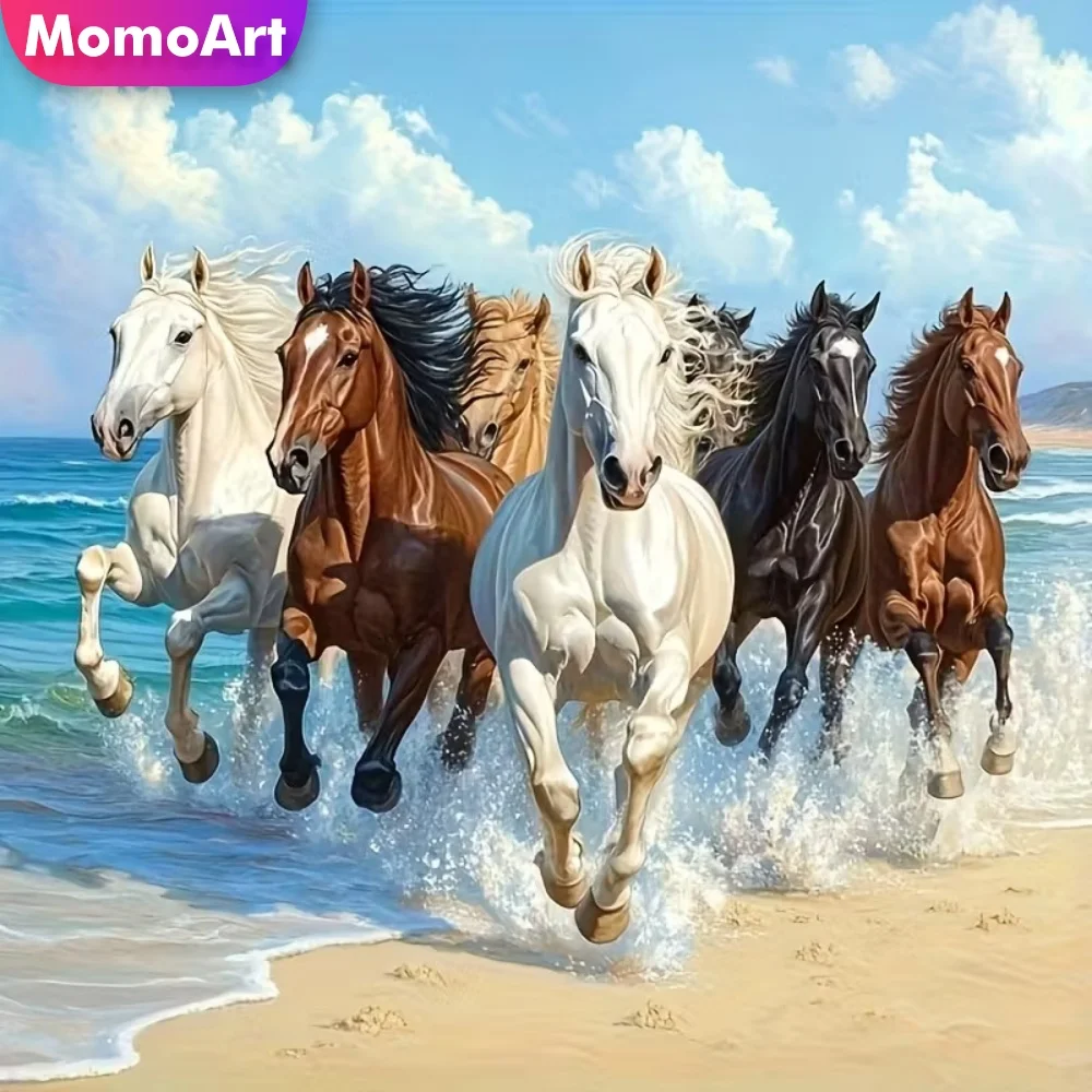 Momoart Diamant-Stickerei Pferd Tiermalerei DIY Neue Kollektion Diamant-Mosaik-Bild für Wohnzimmer Heimdekoration