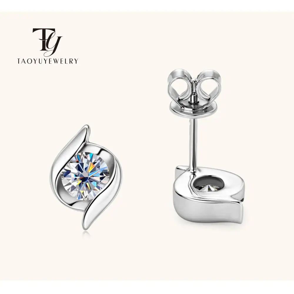 

TY Moissanite Stud Earrings For Women 0.5carat D VVS1 GRA Certified Lab Gemstone 925 Sterling Silver Earring Minimalist Jewelry